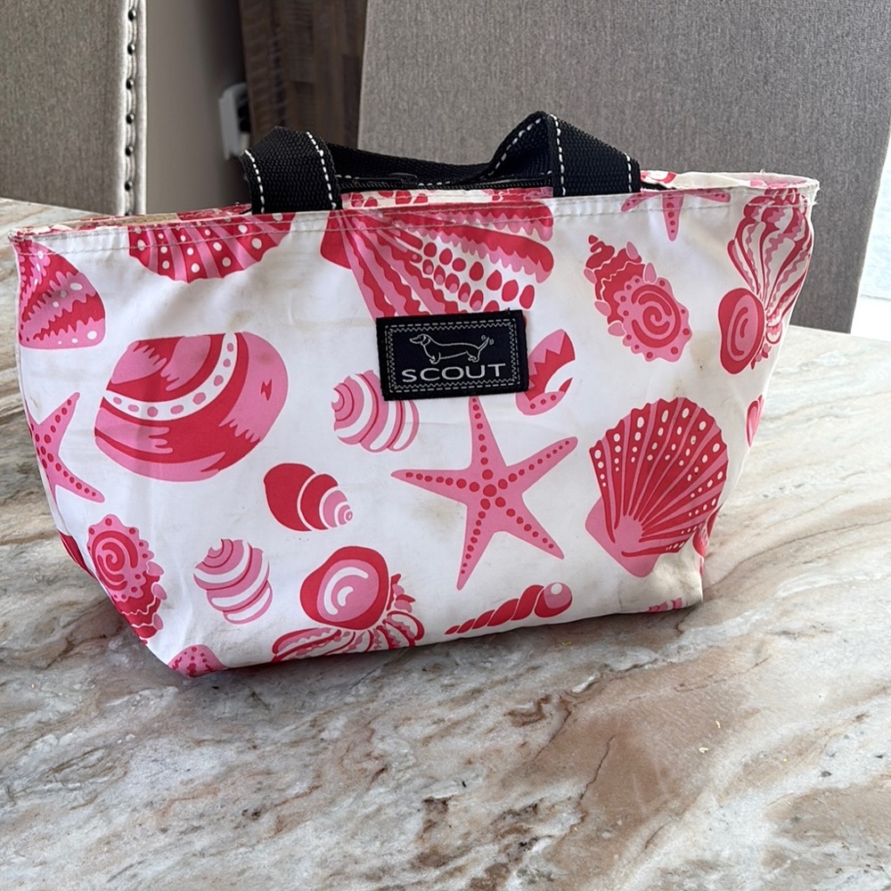 Scout Pink and White Seashell Tote Bag